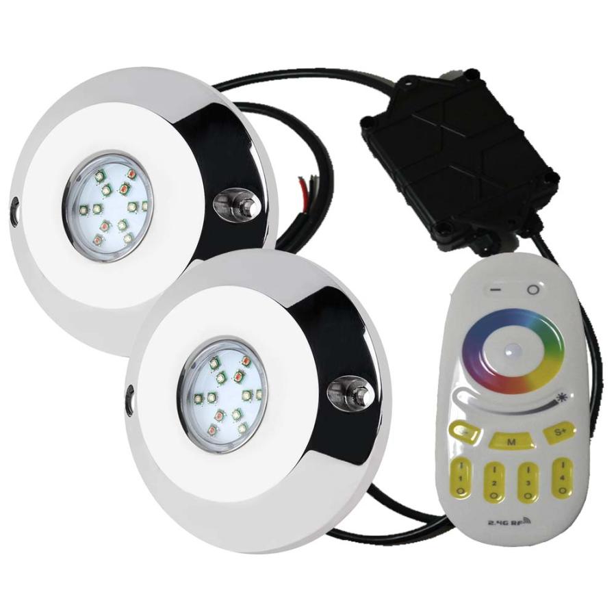 取寄　ＬＥＤ水中ライト　リモコンで色が変わる(２台セット)RGB　60Ｗ　マリンライトDC12Ｖ用　CREEステンレスsus316　完全防水　 |  | 02
