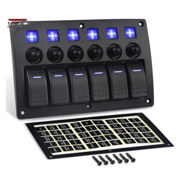 6連ロッカースイッチ　バッテリー切替スイッチ（青LEＤ）DC12V/24V　マリンボート　ヨット　トラック　バス　キャンピングカー |  | 01