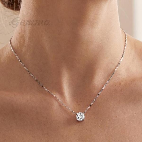 【Hati Poti】一粒ラボグロウンダイヤモンド1ctペンダントトップ ラボグロウンダイヤモンド 1ct 1カラット ネックレス シルバー925 IGI