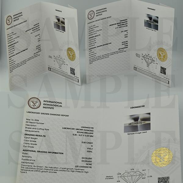 両耳 PT900 Dカラー VVS2 計1.6ct（0.8ct×2個）IDEAL ラボグロウン