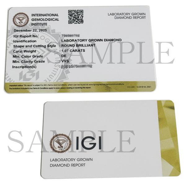 特価 即納 1ct DEカラー VVSクラス ルース IGI鑑定カード ラボグロウン