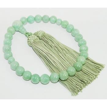 本翡翠/ヒスイ/ジェイド-硬玉-10〜10.5mm 数珠/念珠 正絹房 : 宝飾