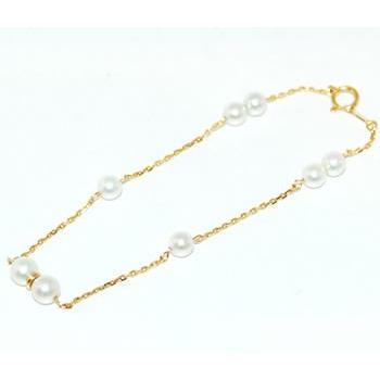 K18あこや真珠 ベビーパール デザイン ブレスレット : 宝飾ジェム