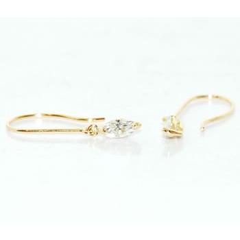 K18 マーキスカット ダイヤモンド 0.385ct シンプルデザイン  