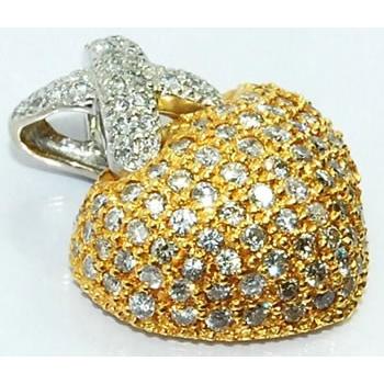 K18/WG パヴェ ダイヤモンド-1.00ct ぷっくり ハート デザイン  