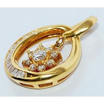 K18 ダイヤモンド-0.64ct フラワー/花 デザイン ペンダント トップ
