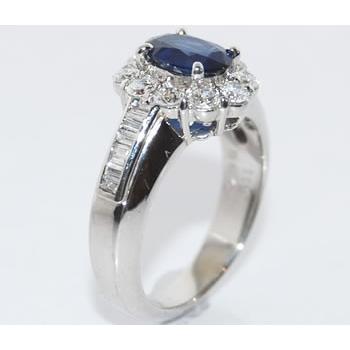 オーバル ブルーサファイア-1.10ct&ダイヤモンド クラシック系 プラチナ デザイン リング (指輪)｜gempalace-net｜02