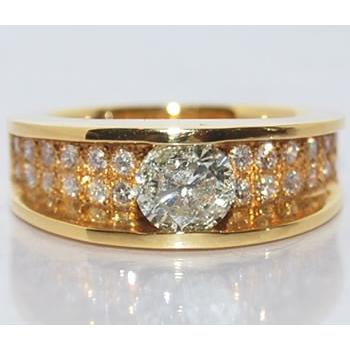 ダイヤモンド-計1.17ct 豪華 立体パヴェデザイン フルオリジナル K18 
