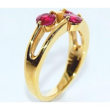 ラウンドカット ルビー-1.31ct K18イエローゴールド オリジナル