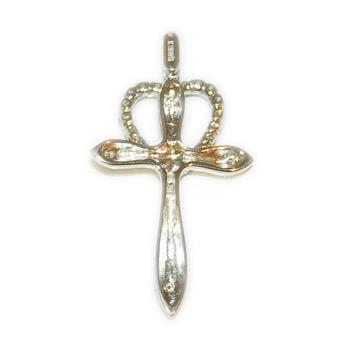 K18 ダイヤモンド クロス ネックレス トップ ペンダント スイング ペンダントトップ 角クロス K18 ダイヤ付(プリンセンスカット) 大