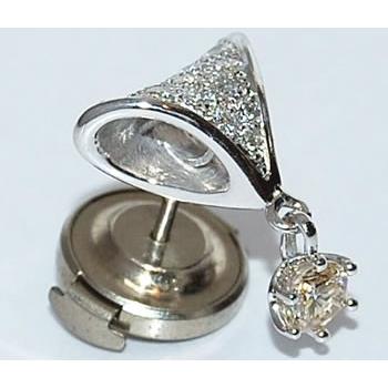 Pt ダイヤモンド-計0.477ct オリジナル デザイン ピンバッジ/ラペルピン
