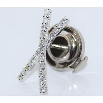 K18WG ダイヤモンド-0.20ct エックス/X/クロスデザイン オリジナル ラペルピン/ピンバッジ_1