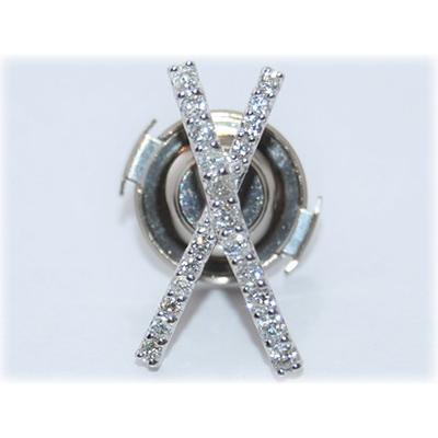 K18WG ダイヤモンド-0.20ct エックス/X/クロスデザイン オリジナル ラペルピン/ピンバッジ_3