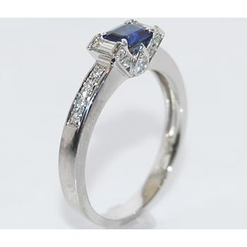 バケットカット ブルーサファイア-0.40ct&ダイヤモンド レトロ調