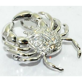 K18WG ダイヤモンド-0.34ct 蟹/カニ デザイン ブローチ : 宝飾