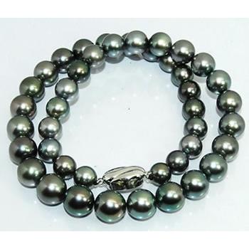 本真珠　南洋黒蝶真珠タヒチパールリング　9.5mmグリーンL1205 本真珠 南洋黒蝶真珠タヒチパールリング バロック型11.1mmグリーン