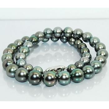 南洋黒蝶 タヒチパール-8〜10.9mm ピーコックグリーンカラー 連  