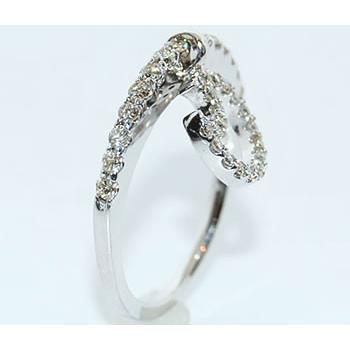 天然 ダイヤモンド-0.48ct ムーン/月デザイン K18WG ホワイトゴールド ポイント リング (指輪)の画像