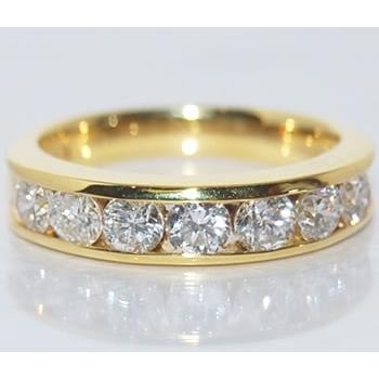 ダイヤモンド-1.10ct/7ピース 一文字デザイン シンプル K18イエロー 