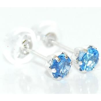 K18WG ブルーサファイア-0.40ct シンプル 6本爪 スタッドピアス