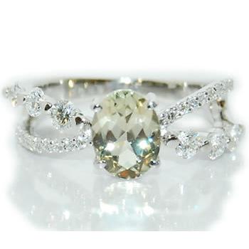 カラーチェンジダイアスポア/サライト-1.28ct&ダイヤモンド Pt 