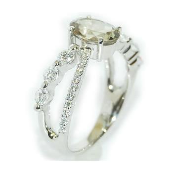 カラーチェンジダイアスポア/サライト-1.28ct&ダイヤモンド Pt 