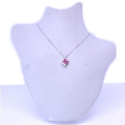 Pt ホットネオンピンクスピネル-0.70ct シンプル ひし形デザイン 
