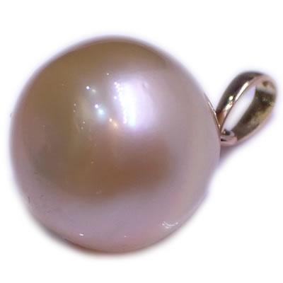 K18 南洋白蝶真珠 シャンパン系ゴールド パール約12.4mm シンプル