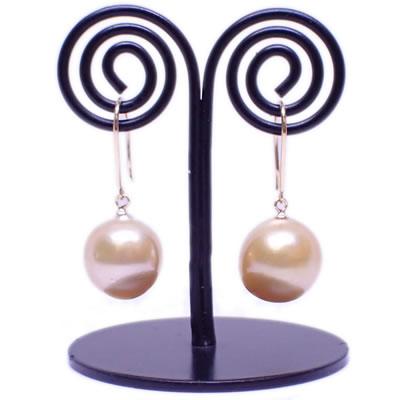 M1012-1)K18WG南洋白蝶パールぶら下がりアメリカンピアス M1012