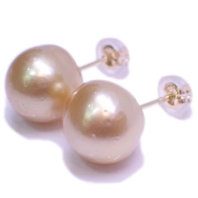 ゴールデンパールピアス南洋白蝶真珠 2個セット