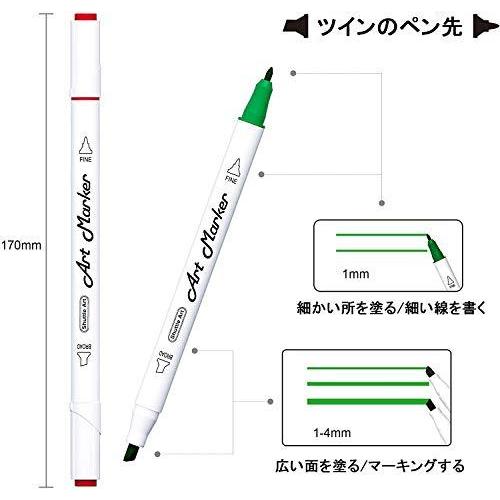 国内発送 細身 ブレンダーペン付き マーカーペン 太細両端 60色 イラストマーカー Art Shuttle 細字 収納ケース付き アルコールマーカー 油性 イラスト用マーカー Www We Job Com