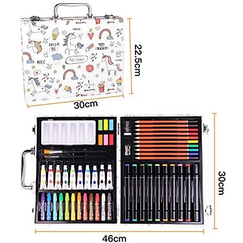 Okiki お絵描きセット 文房具 色鉛筆 マーカーペン クレヨン アクリル絵の具 水彩ペン 水彩絵具チューブ 絵の具セット 知育玩具アタッシュケース S Gemselection 通販 Yahoo ショッピング