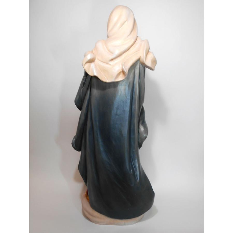 創業100年《レーピ》木彫り 聖母マリア像 60cm「ルネサンス」聖母子像