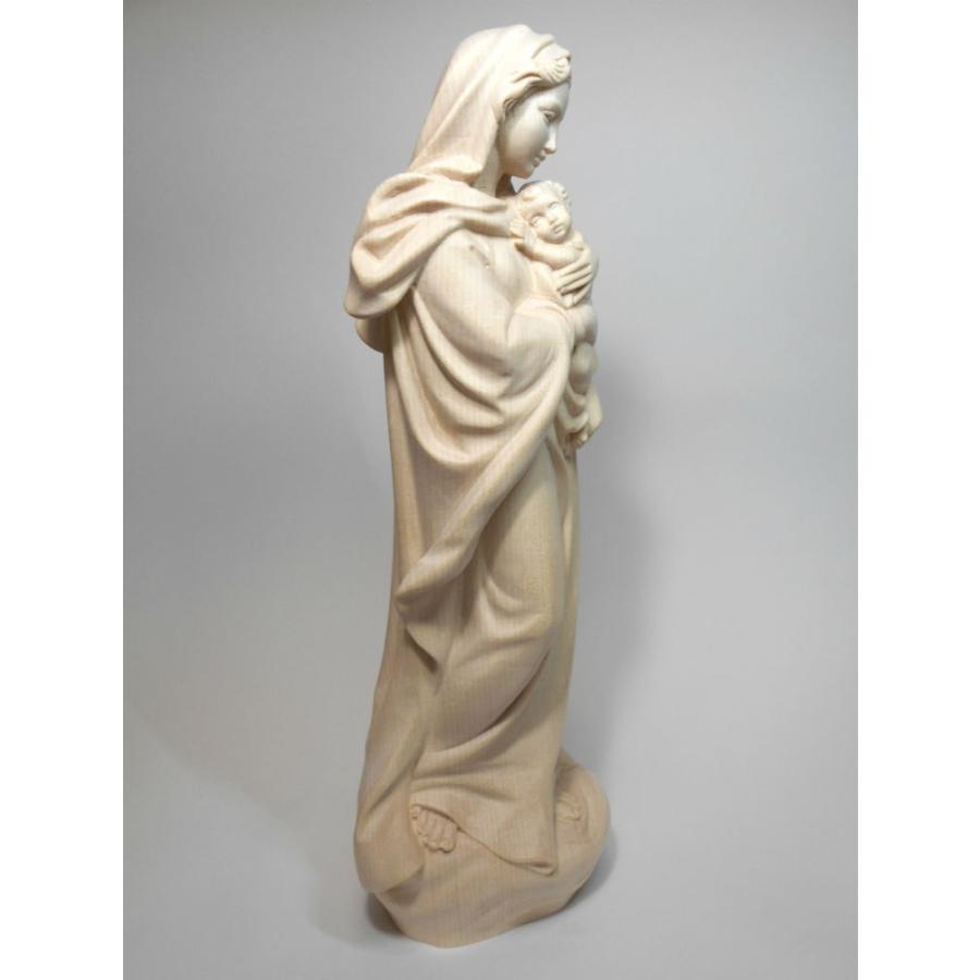 創業100年《レーピ》木彫り 聖母マリア像 30cm「ルネサンス」聖母子像