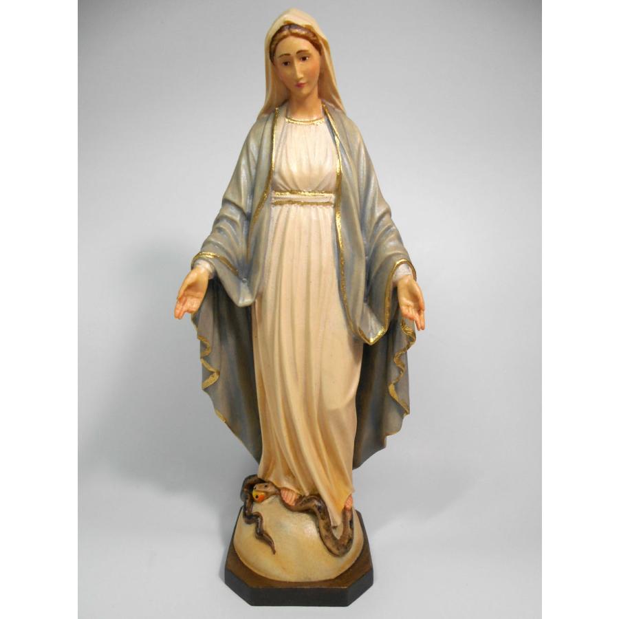 創業100年《レーピ》木彫り 聖母マリア像「無原罪」カラー仕上げ