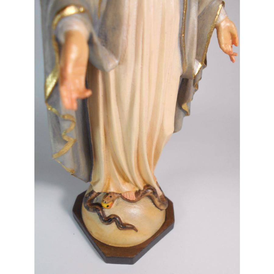 創業100年《レーピ》木彫り 聖母マリア像「無原罪」カラー仕上げ（手