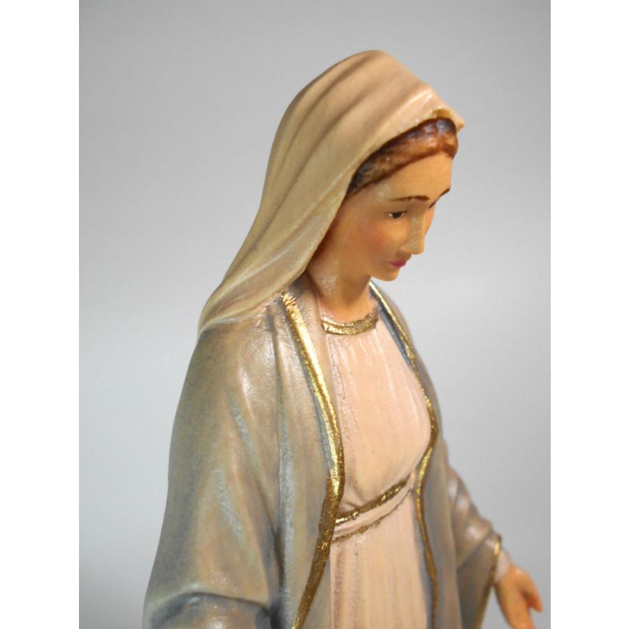 創業100年《レーピ》木彫り 聖母マリア像「無原罪」カラー仕上げ