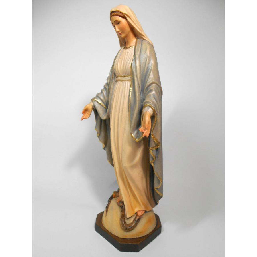 創業100年《レーピ》木彫り 聖母マリア像「無原罪」カラー仕上げ（手