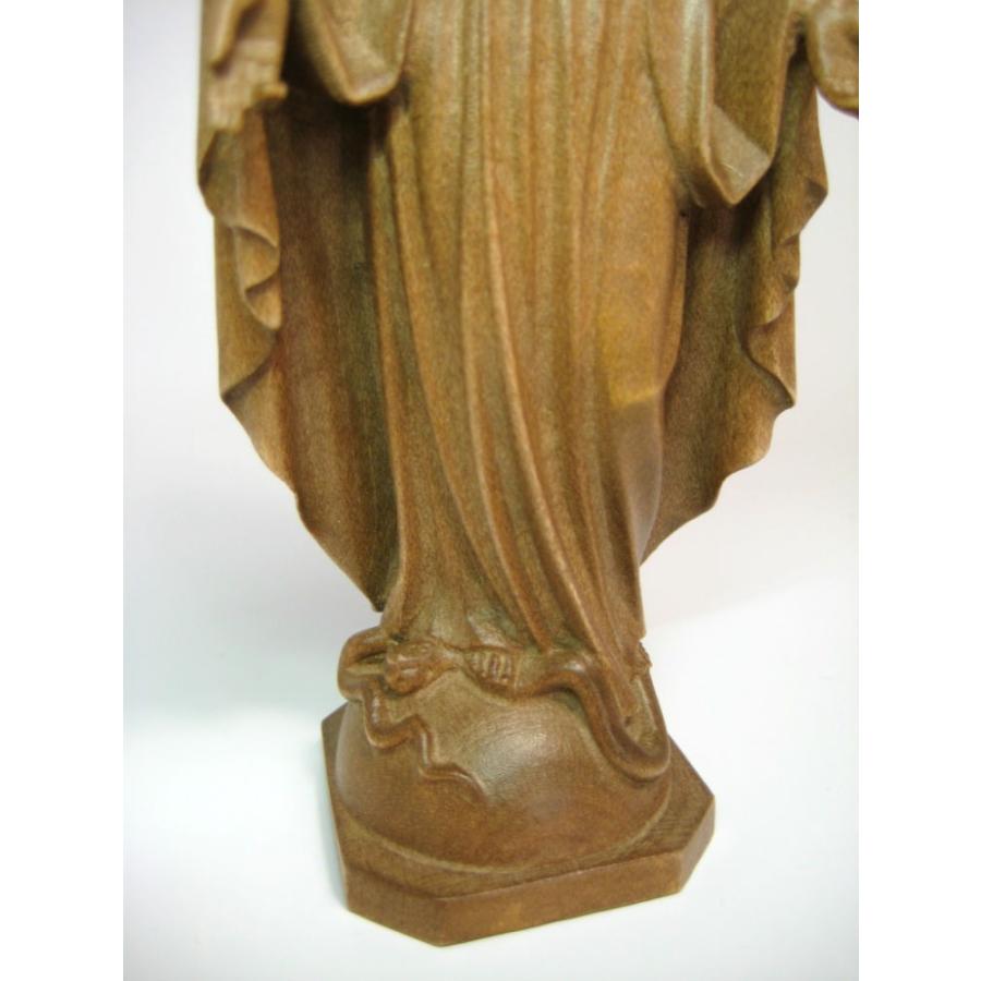 創業100年《レーピ》木彫り 聖母マリア像 15cm「無原罪」ダーク