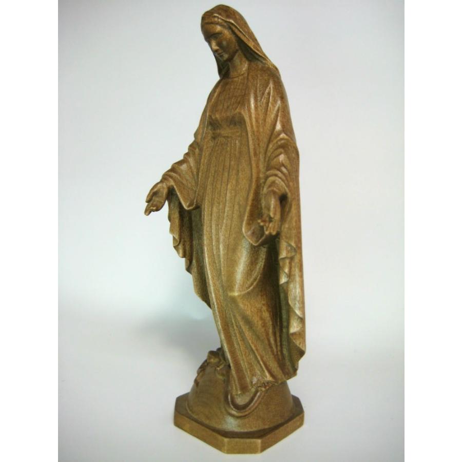 創業100年《レーピ》木彫り 聖母マリア像 15cm「無原罪」ダーク