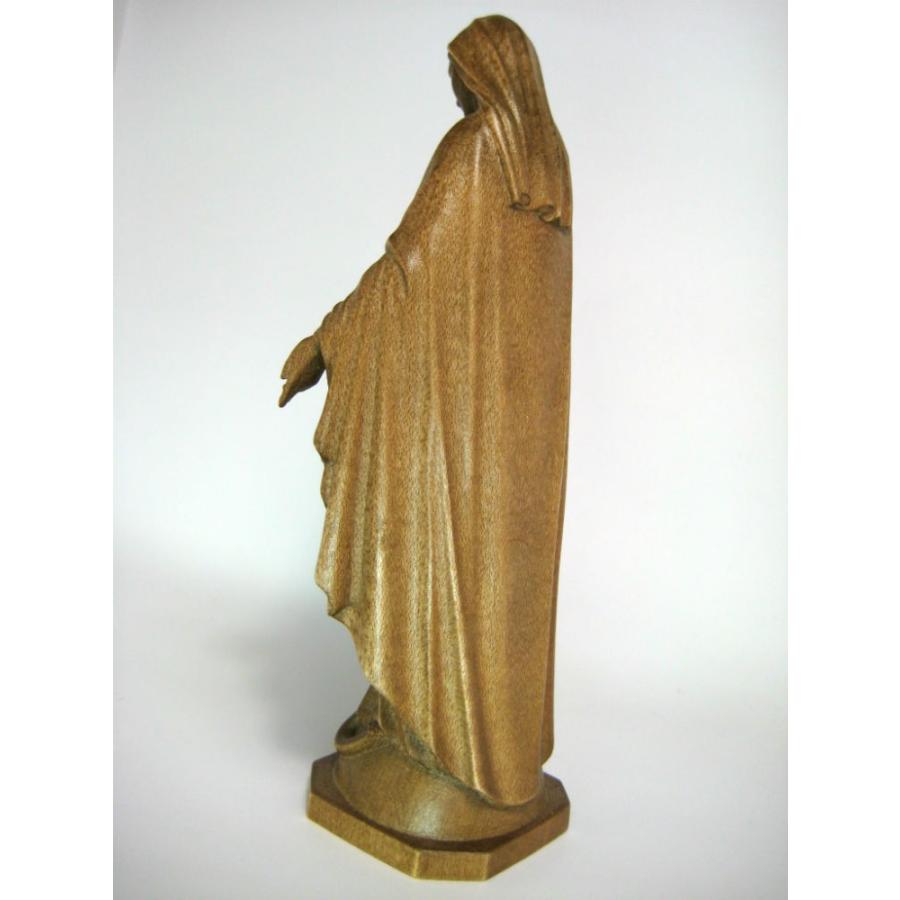 創業100年《レーピ》木彫り 聖母マリア像 15cm「無原罪」ダーク