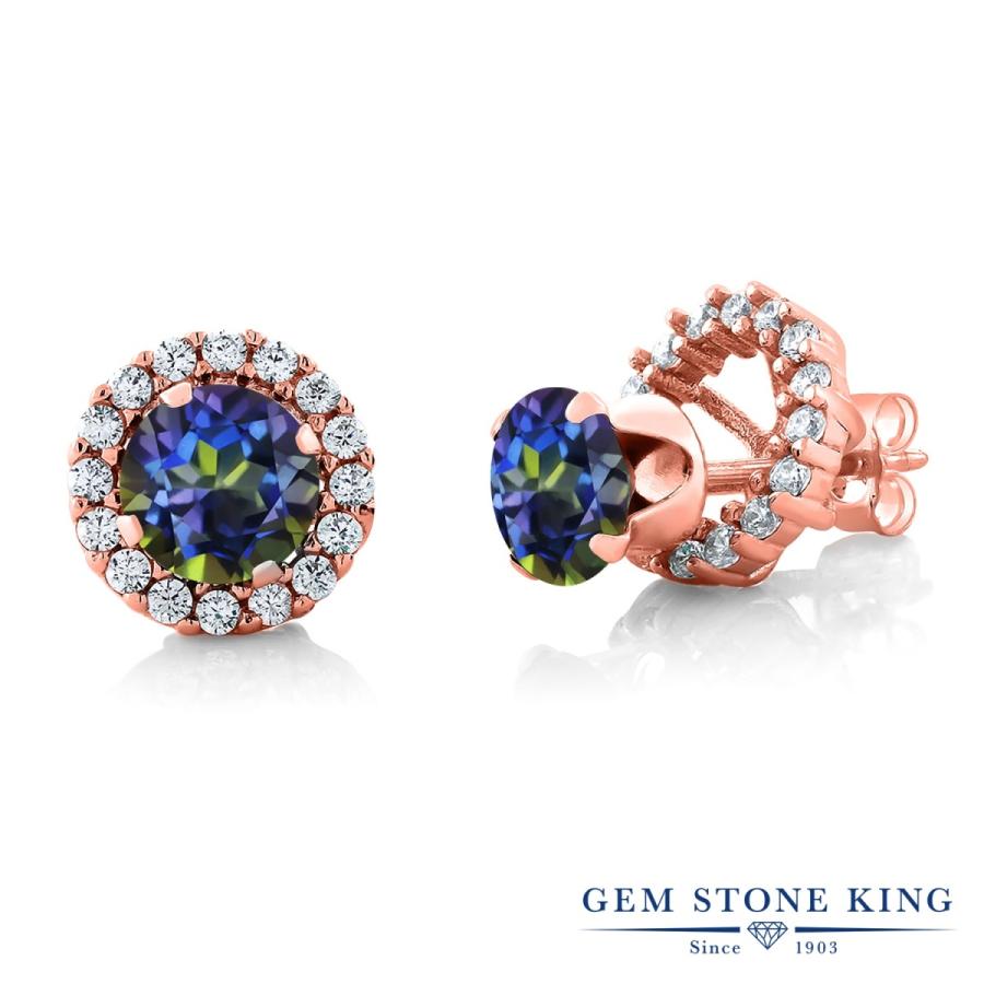 天然 ミスティック トパーズ ピアス レディース ピンクゴールド 加工 天然石 お守り アレルギー対応 ブランド