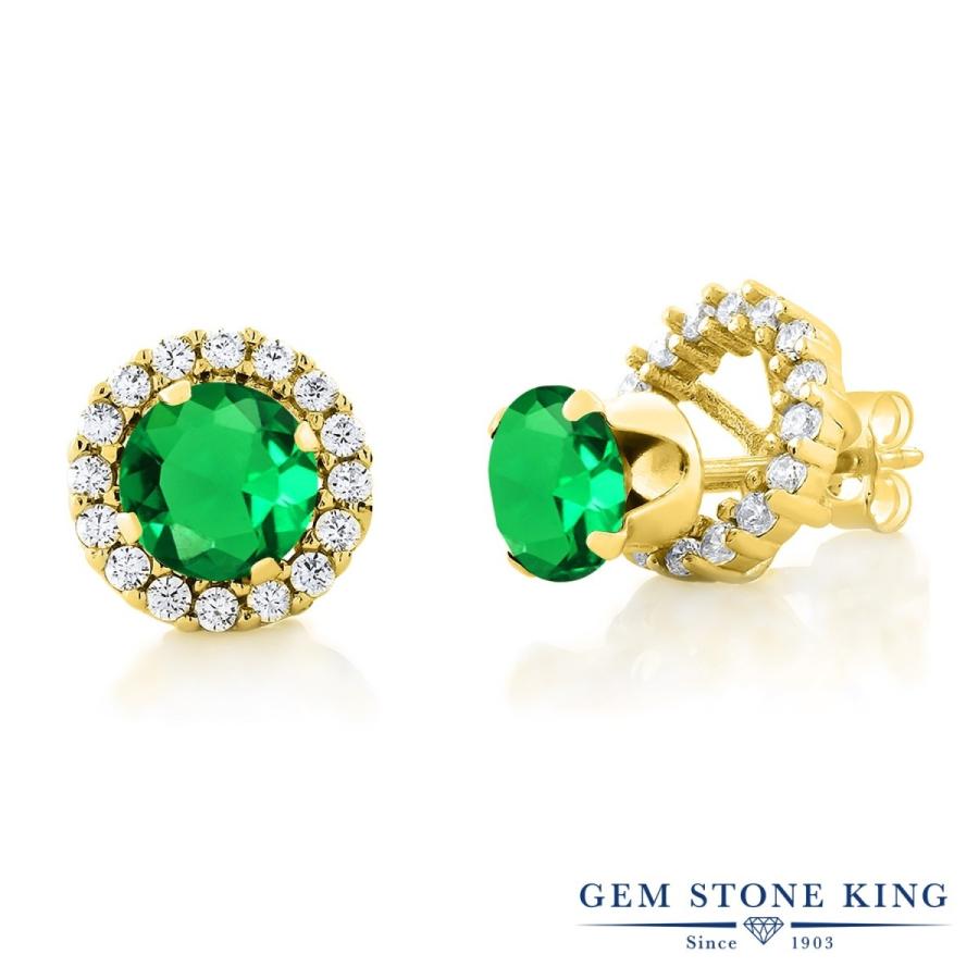 ナノ エメラルド ピアス レディース イエローゴールド 加工 アレルギー対応 ブランド