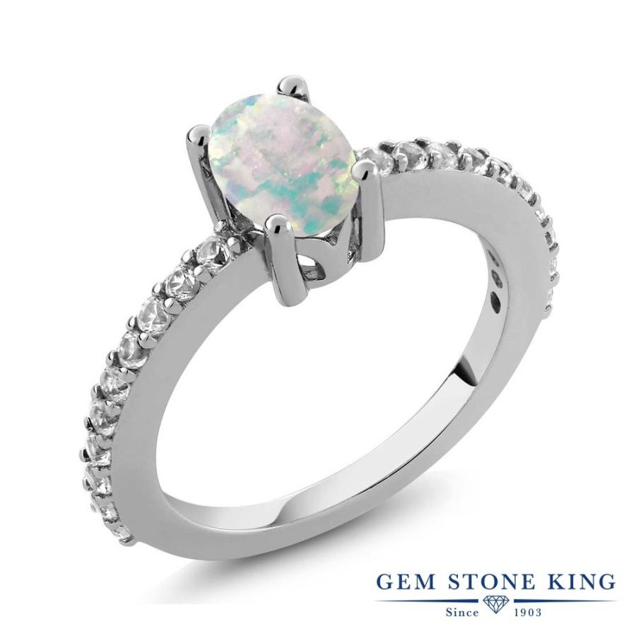 シミュレイテッド ホワイトオパール リング レディース 指輪 10月 誕生石 お守り 誕生日プレゼント 女性 ブランド