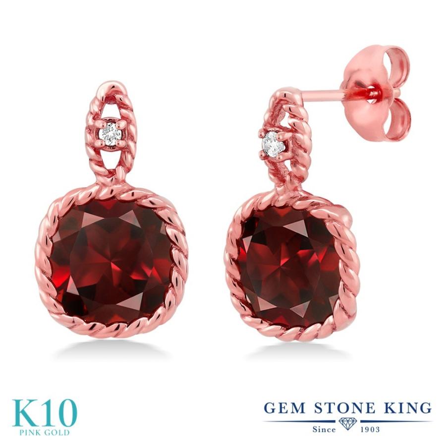 超安い 天然 ガーネット ピアス 揺れる 天然石 レディース ダイヤモンド 10金 ピンクゴールド 大粒 ぶら下がり ぶら下がり 揺れる 天然石 1月 誕生石 金属アレルギー対応 Dai8家具 861bce53 Studio J Co