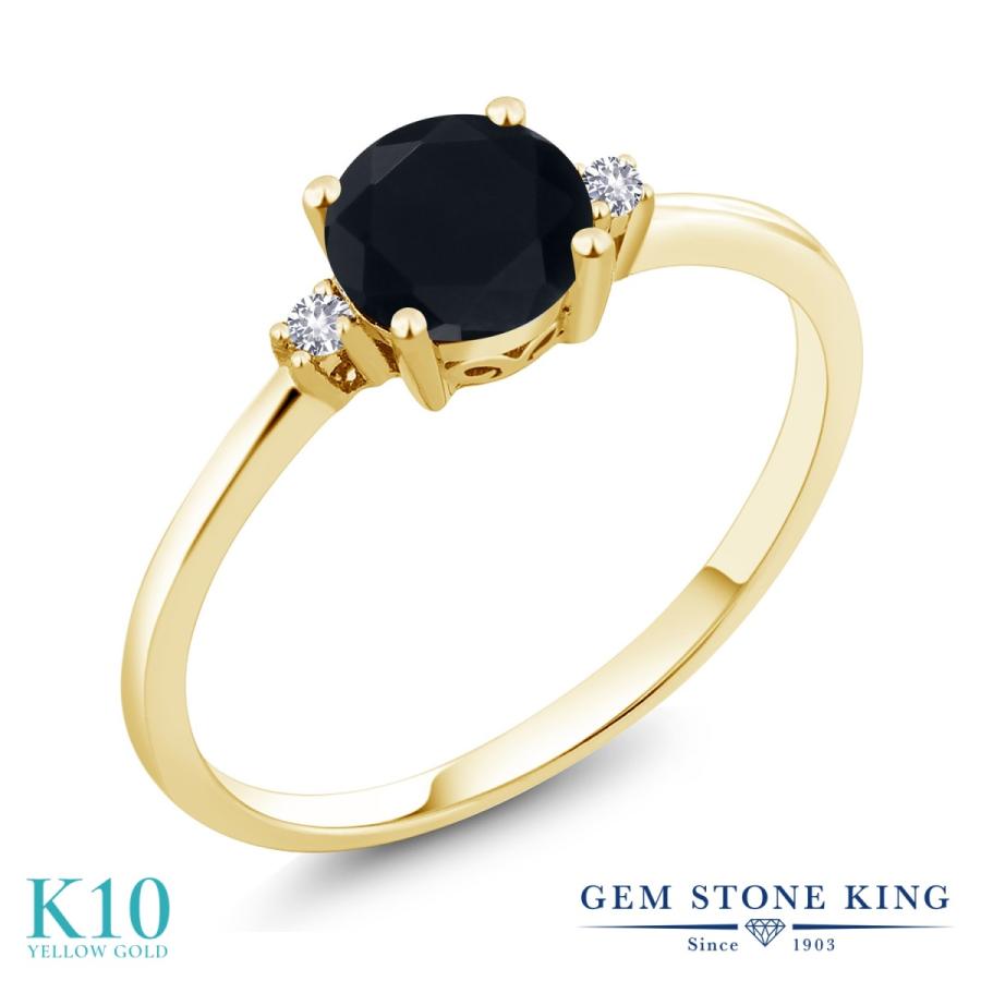 天然 オニキス リング レディース 指輪 10金 イエローゴールド 天然石 8月 誕生石 ブランド(17493円)