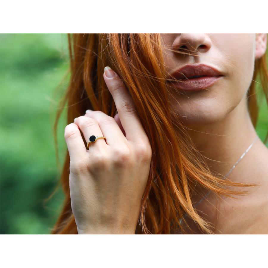 天然 オニキス リング レディース 指輪 10金 イエローゴールド 天然石 8月 誕生石 ブランド 10金 6mm 5mm