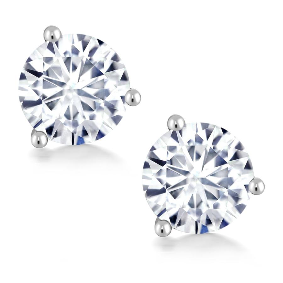 ピアス レディース モアサナイト Forever One GHI 14金 ホワイトゴールド プレゼント 女性 ブランド