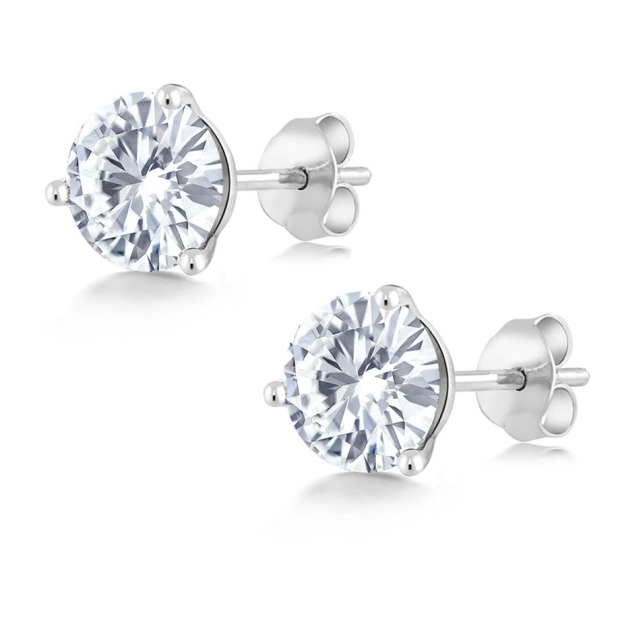 ピアス レディース モアサナイト Forever One GHI 14金 ホワイトゴールド プレゼント 女性 ブランド