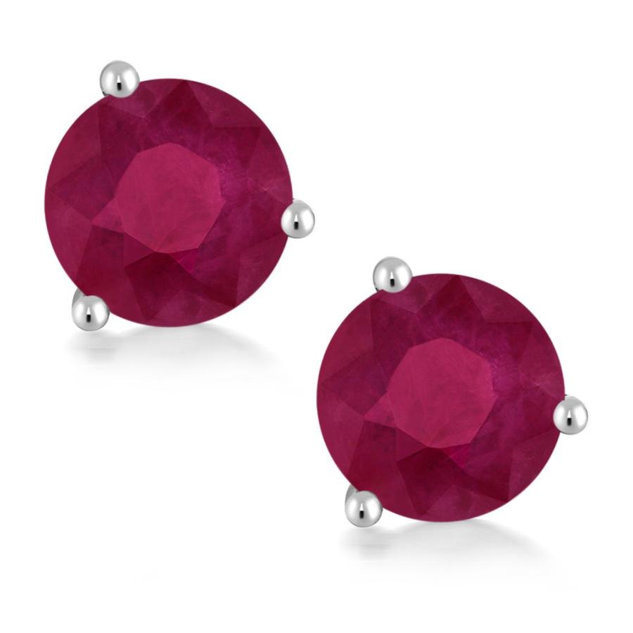 完動品 天然 ルビー ピアス レディース 14金 ホワイトゴールド 天然石 7月 誕生石 ブランド 【IQY1082107258】(38150円)
